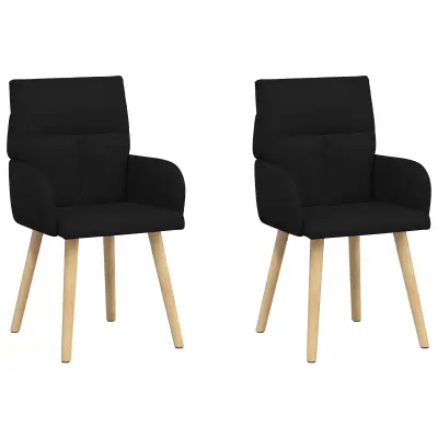 vidaXL Jedilni stoli 2 pcs Blago Črna 60 x 56 x 96 cm