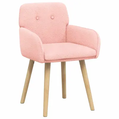 vidaXL Jedilni stoli 2 pcs Bouclé Roza 59 x 57 x 85 cm
