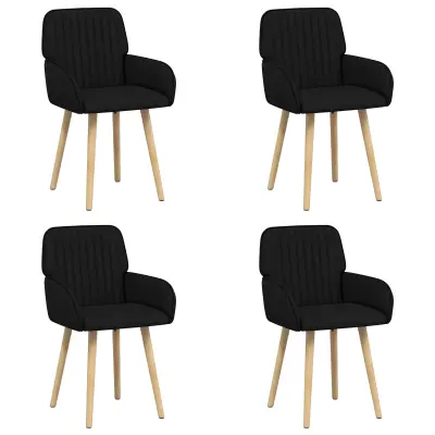 vidaXL Jedilni stoli 4 pcs Blago Črna 56,5 x 50 x 87,5 cm