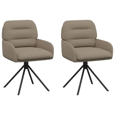 vidaXL Vrtilne jedilne stole 2 pcs Umetno usnje Kapučino