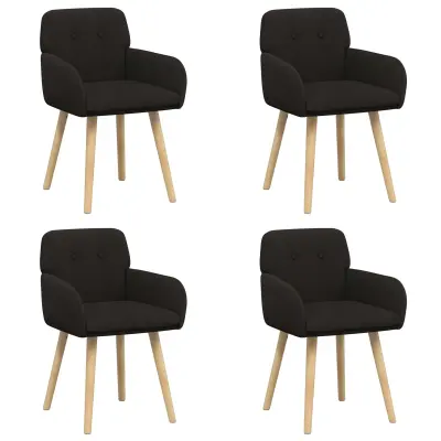 vidaXL Jedilni stoli 4 pcs Bouclé Črna 59 x 57 x 85 cm