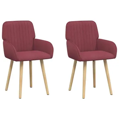 vidaXL Jedilni stoli 2 pcs Blago Vinorodna rdeča 56,5 x 50 x 87,5 cm