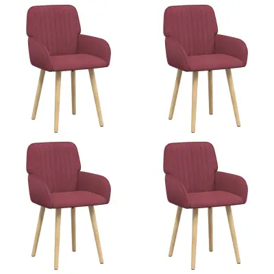 vidaXL Jedilni stoli 4 pcs Blago Vinorodna rdeča 56,5 x 50 x 87,5 cm