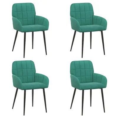 vidaXL Jedilni stoli 4 pcs Žamet Turkizna 57 x 50 x 85 cm