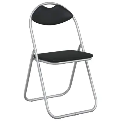 vidaXL Zložljiva stolica 8 pcs Črna in siva 48 x 43,5 x 81 cm