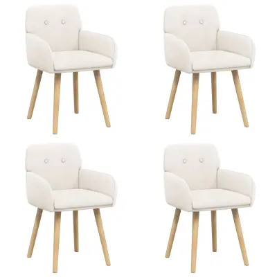 vidaXL Jedilni stoli 4 pcs Bouclé Krem 59 x 57 x 85 cm