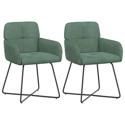 vidaXL Jedilni stoli 2 pcs Žamet Morsko zelena 59 x 56,5 x 86 cm