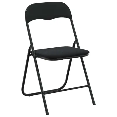 vidaXL Zložljiva stolica 8 pcs Črna 48 x 44 x 78 cm Žamet