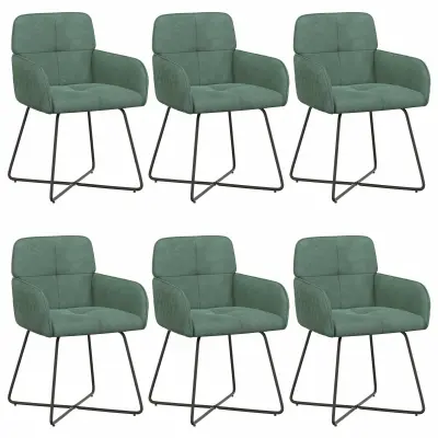 vidaXL Jedilni stoli 6 pcs Žamet Morsko zelena 59 x 56,5 x 86 cm