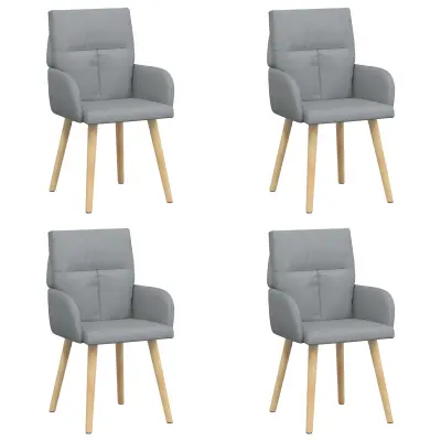vidaXL Jedilni stoli 4 pcs Blago Svetlo siva 60 x 56 x 96 cm