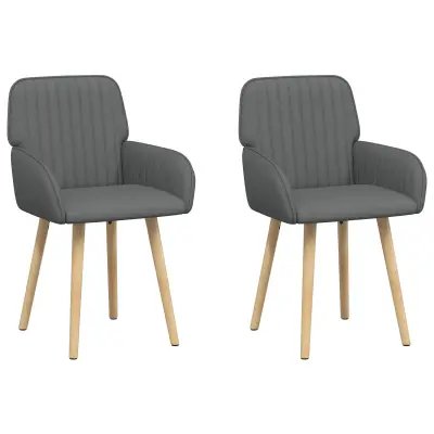 vidaXL Jedilni stoli 2 pcs Blago Temno siva 56,5 x 50 x 87,5 cm