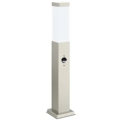 vidaXL Stebriček s senzorjem 50 cm nerjaveče jeklo IP44