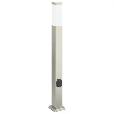 vidaXL Stebriček z vtičnico 80 cm nerjaveče jeklo IP44