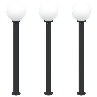 vidaXL Stebričke 3 kosi 120 cm črne IP44