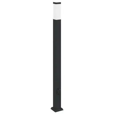 vidaXL Stebriček z vtičnico 110 cm črne barve IP44