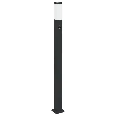 vidaXL Stebriček s senzorjem 110 cm črne barve IP44