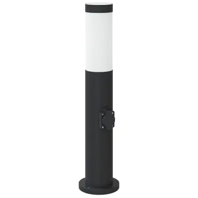 vidaXL Stebriček z vtičnico 50 cm nerjaveče jeklo IP44