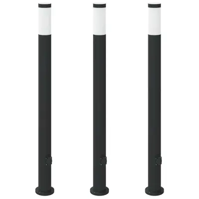 vidaXL Stebričke z vtičnico 3 kosi 110 cm nerjaveče jeklo IP44