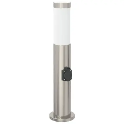vidaXL Stebriček z vtičnico 50 cm nerjaveče jeklo IP44