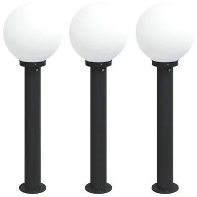 vidaXL Stebričke 3 kosi 80 cm črne IP44