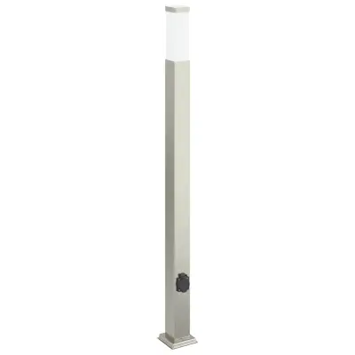 vidaXL Stebriček z vtičnico 110 cm nerjaveče jeklo IP44