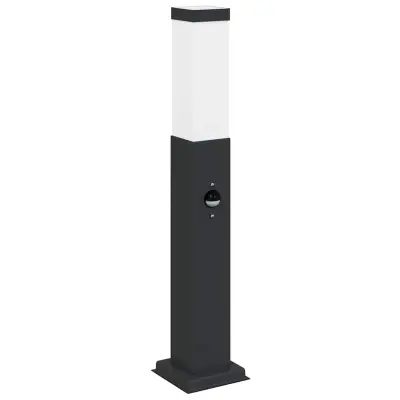vidaXL Stebriček s senzorjem 50 cm črne barve IP44