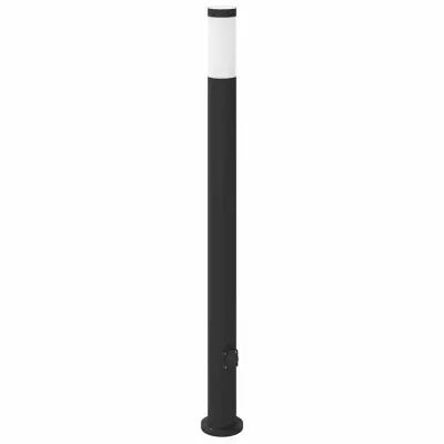 vidaXL Stebriček z vtičnico 110 cm nerjaveče jeklo IP44