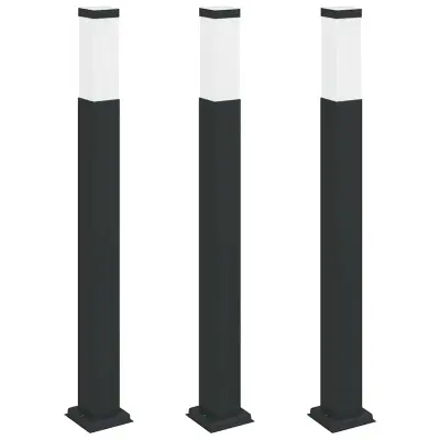 vidaXL Stebričke 3 kosi 80 cm črne IP44