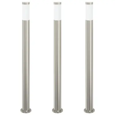 vidaXL Stebričke 3 kosi 110 cm nerjaveče jeklo IP44