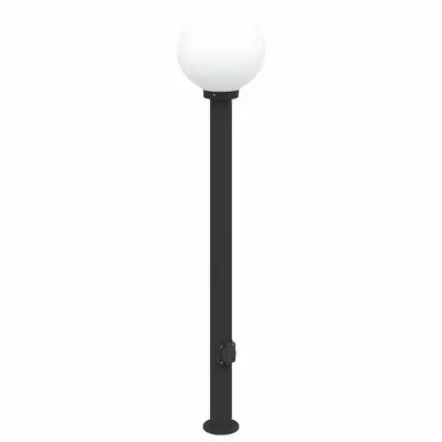 vidaXL Stebriček z vtičnico 120 cm črne barve IP44