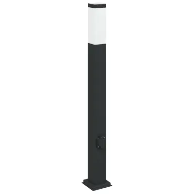 vidaXL Stebriček z vtičnico 80 cm črne barve IP44