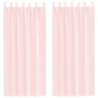 vidaXL Voile zavese z zankami 2 kosa svetlo roza 140x245 cm