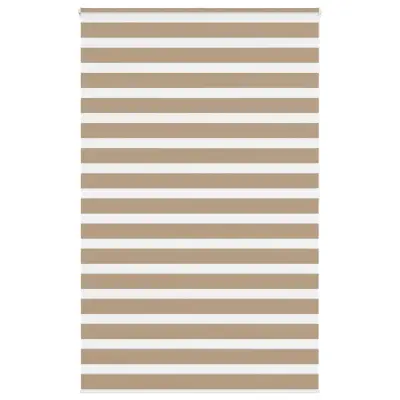 vidaXL Zebra zavesa peščeno rjava 140x200 cm Širina blaga 135,9 cm Poliester