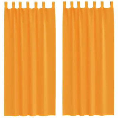 vidaXL Voile zavese z zankami 2 kosa oranžne 140x225 cm
