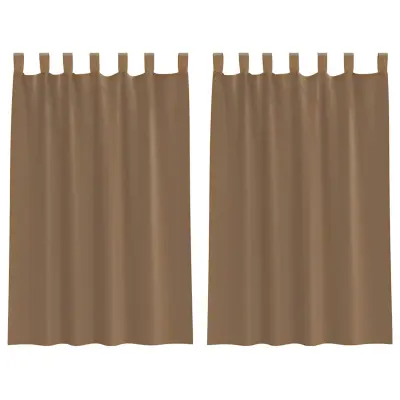 vidaXL Voile zavese z zankami 2 kosa svetlo rjave 140x175 cm