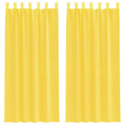 vidaXL Voile zavese z zankami 2 kosa rumene 140x225 cm