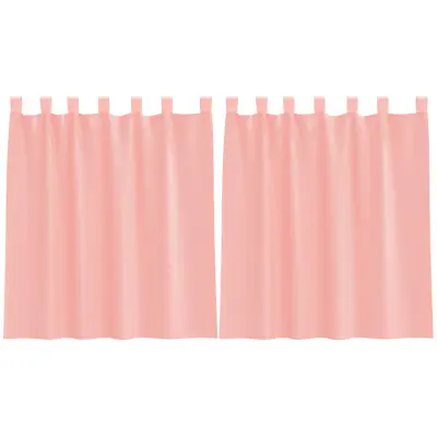 vidaXL Voile zavese z zankami 2 kosa roza 140x140 cm