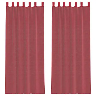 vidaXL Voile zavese z zankami 2 kosa vinsko rdeče 140x260 cm