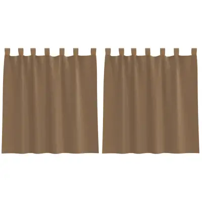 vidaXL Voile zavese z zankami 2 kosa svetlo rjave 140x140 cm