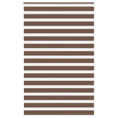 vidaXL Zebra zavesa rjava 145x200 cm širina blaga 140,9 cm poliester