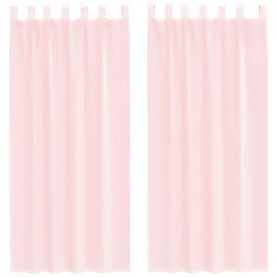 vidaXL Voile zavese z zankami 2 kosa svetlo roza 140x225 cm