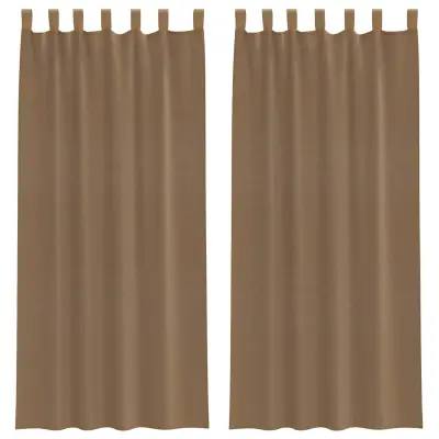 vidaXL Voile zavese z zankami 2 kosa svetlo rjave 140x245 cm