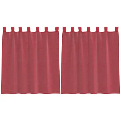 vidaXL Voile zavese z zankami 2 kosa vinsko rdeče 140x140 cm