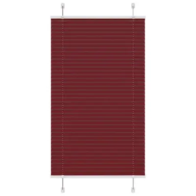 vidaXL Plisirana žaluzija bordo rdeča 75x100 cm širina blaga 74,4 cm poliester
