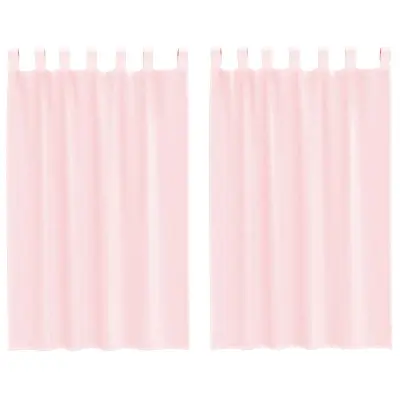 vidaXL Voile zavese z zankami 2 kosa svetlo roza 140x175 cm