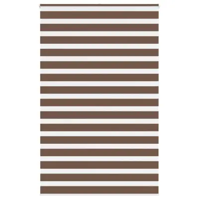 vidaXL Zebra zavesa rjava 140x200 cm širina blaga 135,9 cm poliester