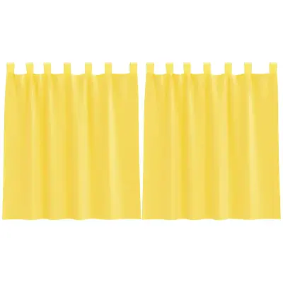 vidaXL Voile zavese z zankami 2 kosa rumene 140x140 cm