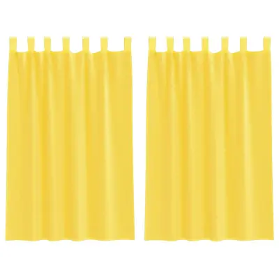 vidaXL Voile zavese z zankami 2 kosa rumene 140x175 cm