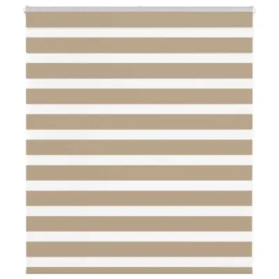 vidaXL Zebra zavesa peščeno rjava 125x100 cm širina blaga 120,9 cm poliester