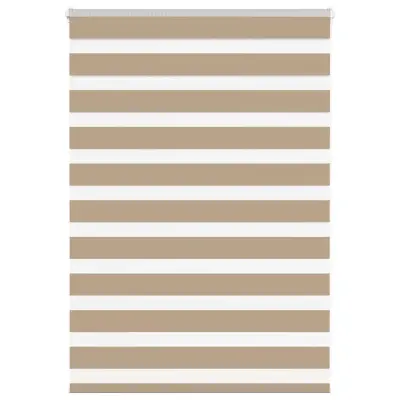 vidaXL Zebra zavesa peščeno rjava 115x100 cm širina blaga 110,9 cm poliester